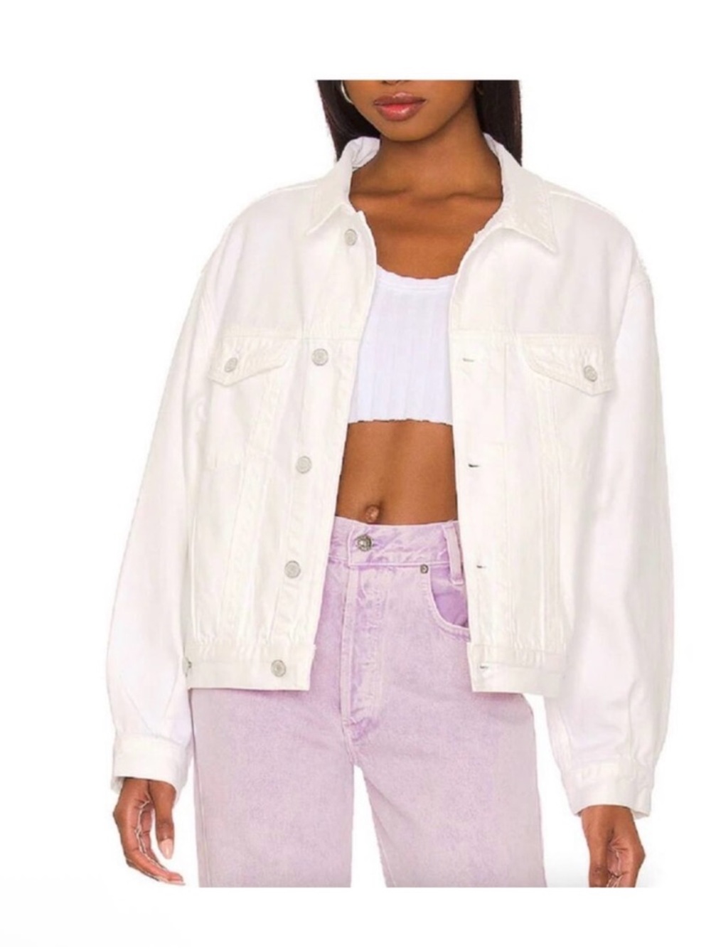 Agolde White Oversized Denim Jacket